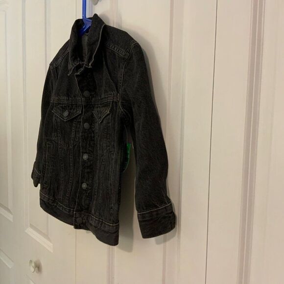 Gap Kids Black Denim Button Front Cotton Jacket XS Youth New - Picture 6 of 9